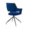 Armen Living Hadley Dining Room Accent Chair in Blue Velvet with Black Finish LCHDCHBLU - alternate 9